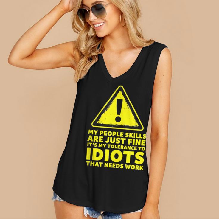 My People Skills Are Just Fine Sarcastic Introvert Women's V-Neck Tank Top My People Skills Are Just Fine Sarcastic Introvert Women's V-Neck Tank Top
