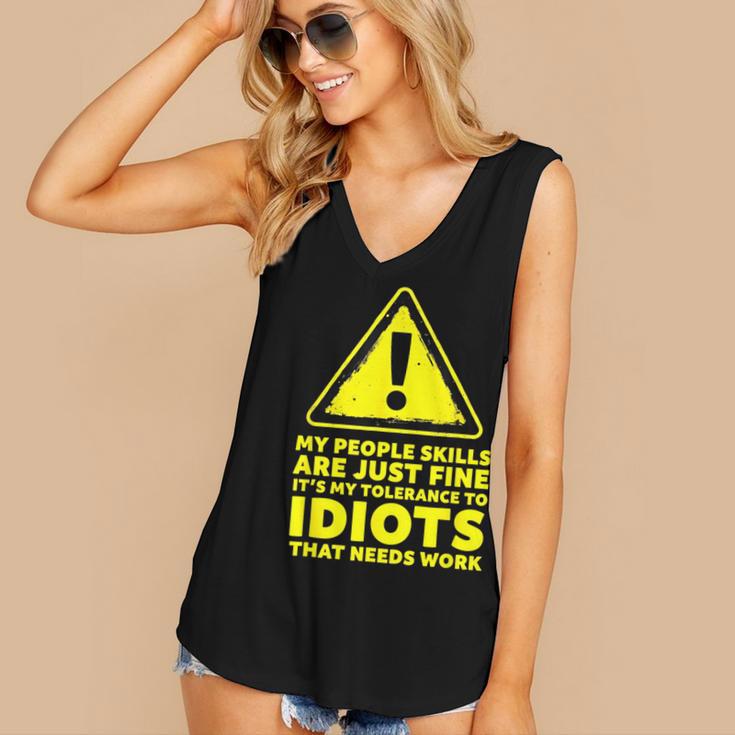 My People Skills Are Just Fine Sarcastic Introvert Women's V-Neck Tank Top My People Skills Are Just Fine Sarcastic Introvert Women's V-Neck Tank Top