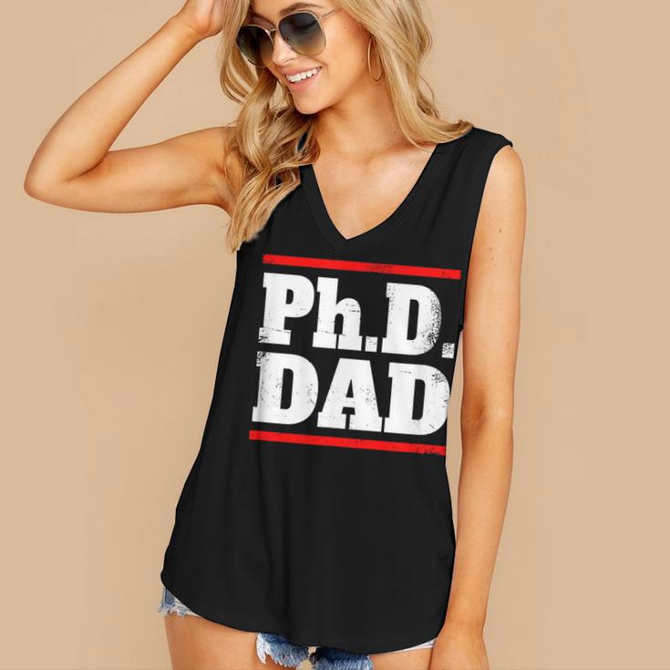 PHD DAD Shirt Doctorate Graduation Fathers Day Women's V-Neck Tank Top
