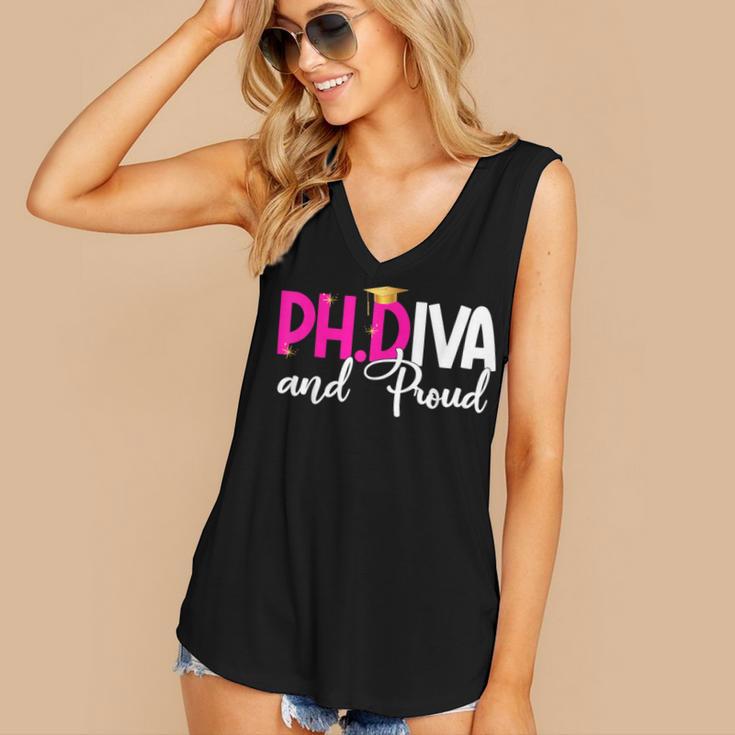 PhDiva Graduation Doctorate Student Graduate Women's V-Neck Tank Top