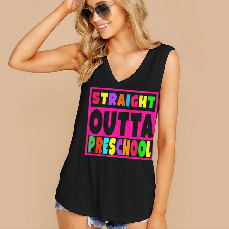 Pink STRAIGHT OUTTA Preschool PRE-K Graduation Women's V-Neck Tank Top