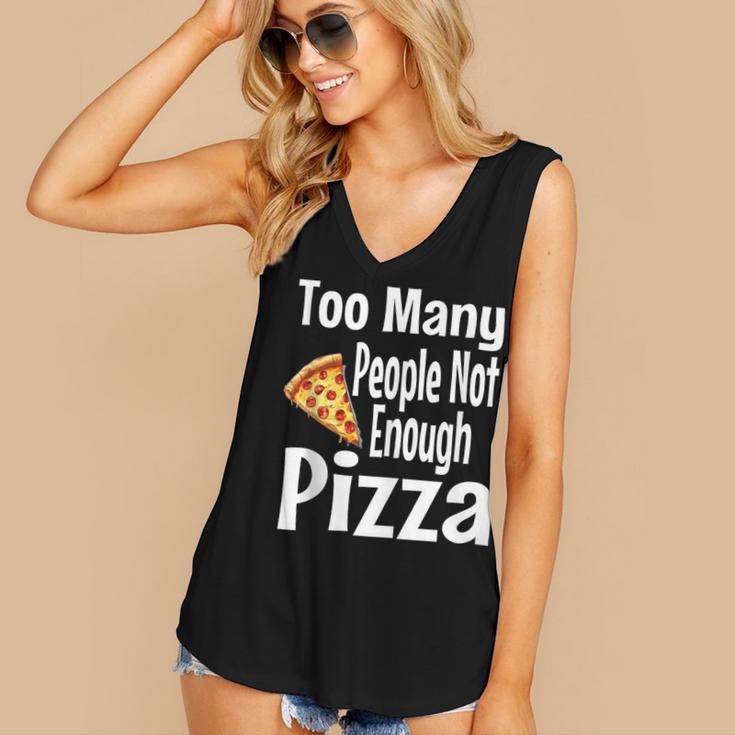 Pizza Lover Saying Introvert Anti Social Humor Foodie Women's V-Neck Tank Top