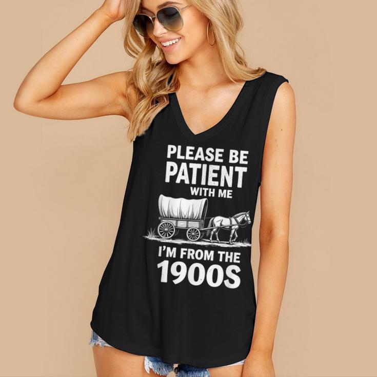 Playful Slow Pace Please Be Patient I'm From The 1900s Women's V-Neck Tank Top Playful Slow Pace Please Be Patient I'm From The 1900s Women's V-Neck Tank Top