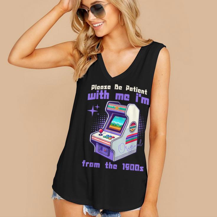 Please Be Patient With Me I'm From The 1900s Gamer Gaming Women's V-Neck Tank Top