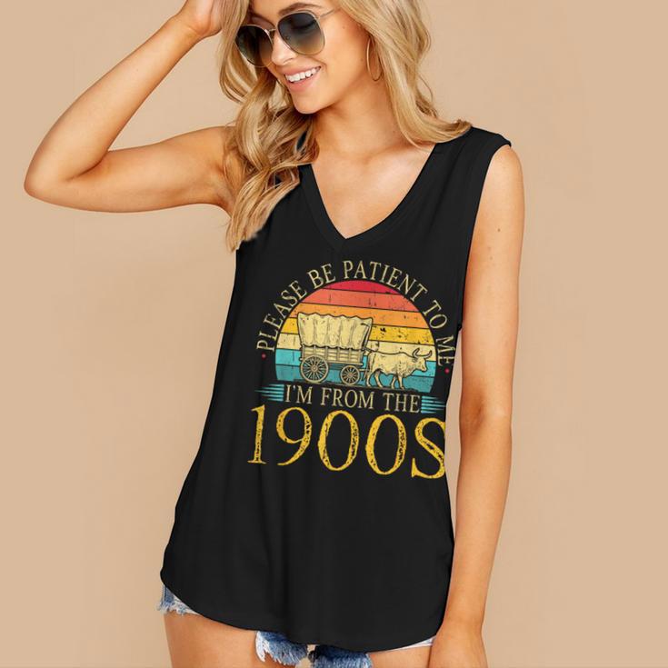 Please Be Patient To Me I'm From The 1900s Retro Vintage Women's V-Neck Tank Top Please Be Patient To Me I'm From The 1900s Retro Vintage Women's V-Neck Tank Top