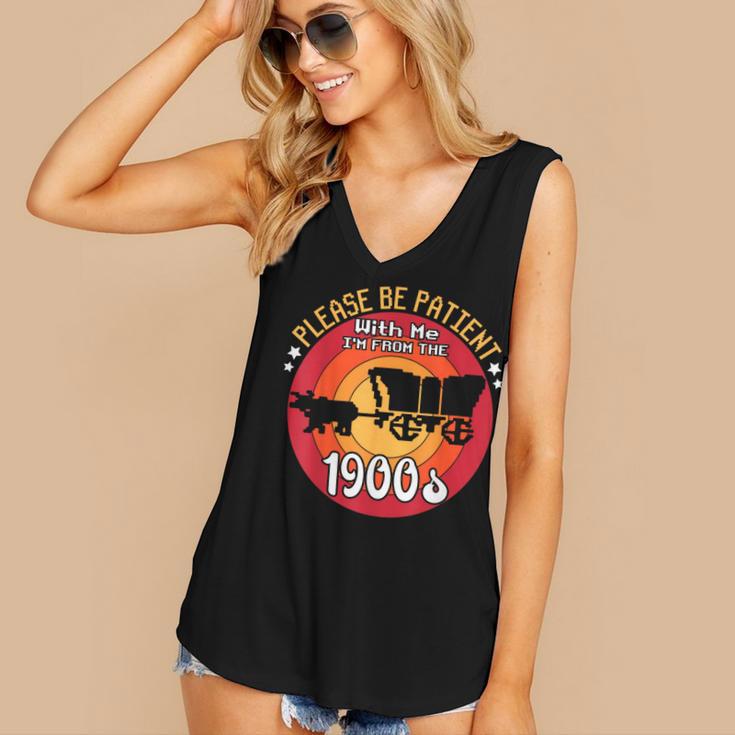 Please Be Patient With Me I'm From The 1900s Vintage Meme Women's V-Neck Tank Top