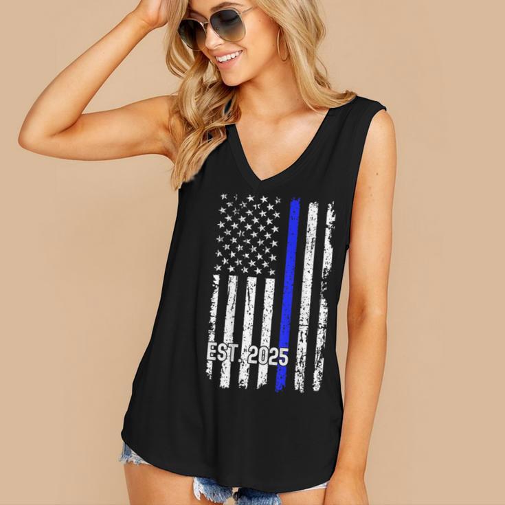 Police Graduation Est 2025 Back Print Police Academy Vintage Women's V-Neck Tank Top