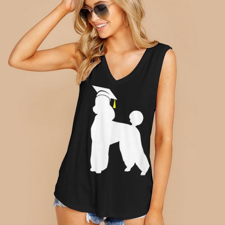 Poodle Graduation Dog Graduate Women's V-Neck Tank Top