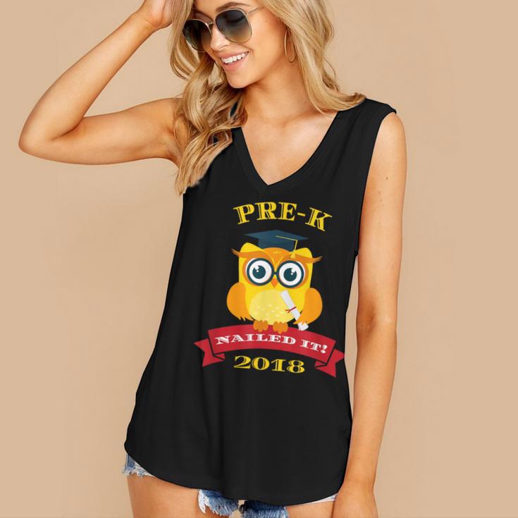 Pre-K Graduation 2018 Cute Owl Women's V-Neck Tank Top