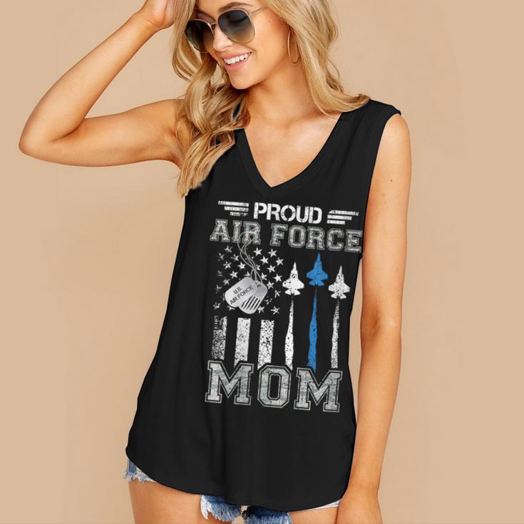 Proud Air Force Mom US Air Force Graduation Mom Women's V-Neck Tank Top