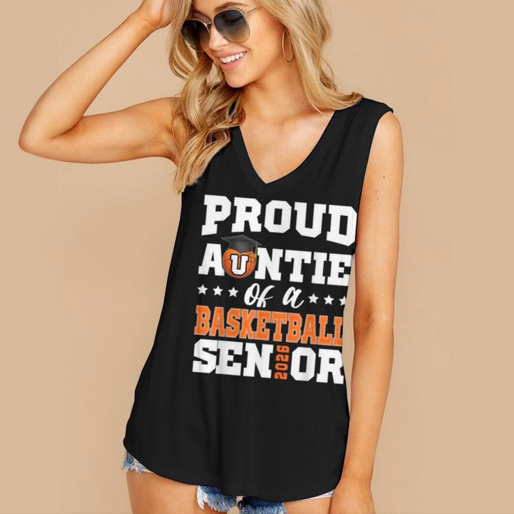 Proud Auntie Of a Basketball Senior 2026 Graduation Gifts Women's V-Neck Tank Top