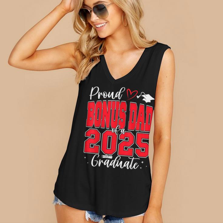 Proud Bonus Dad Of a Class Of 2025 Graduate Graduation Women's V-Neck Tank Top