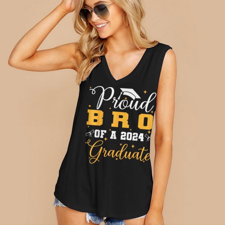 Proud Bro Of A Class Of 2024 Graduate Senior Graduation Women's V-Neck Tank Top