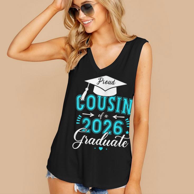 Proud Cousin Of a Class Of 2026 Graduate For Graduation Women's V-Neck Tank Top