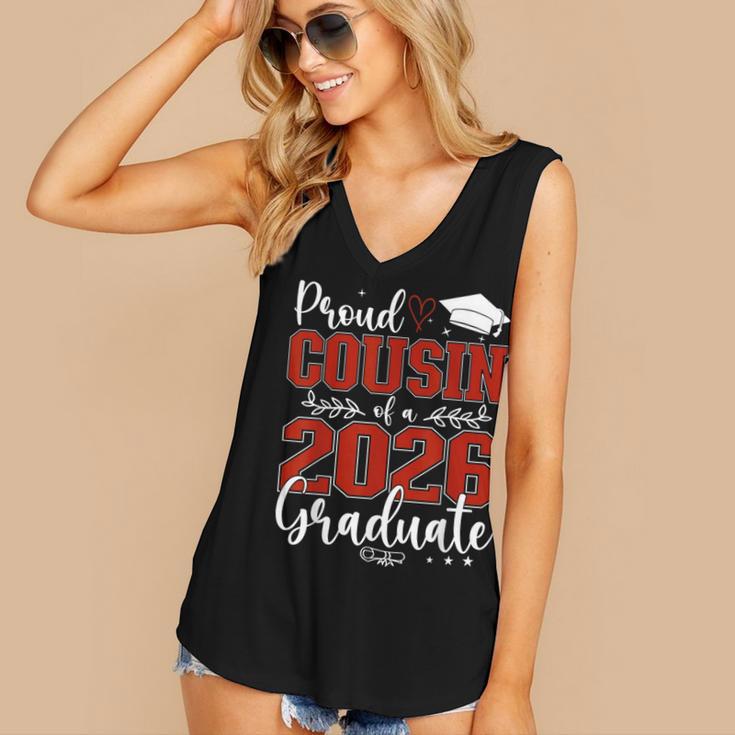 Proud Cousin Of a Class Of 2026 Graduate Senior Graduation Women's V-Neck Tank Top