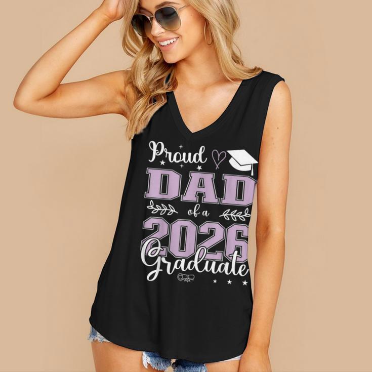 Proud Dad Of a Class Of 2026 Graduate For Graduation Women's V-Neck Tank Top