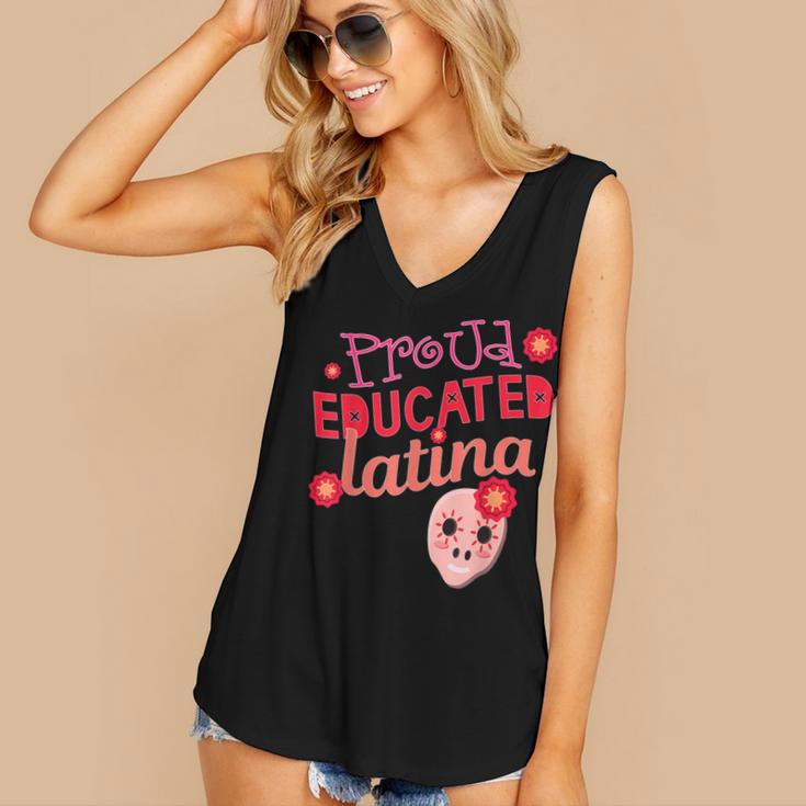 Proud Educated Latina Graduation Masters Degree PhD Women's V-Neck Tank Top