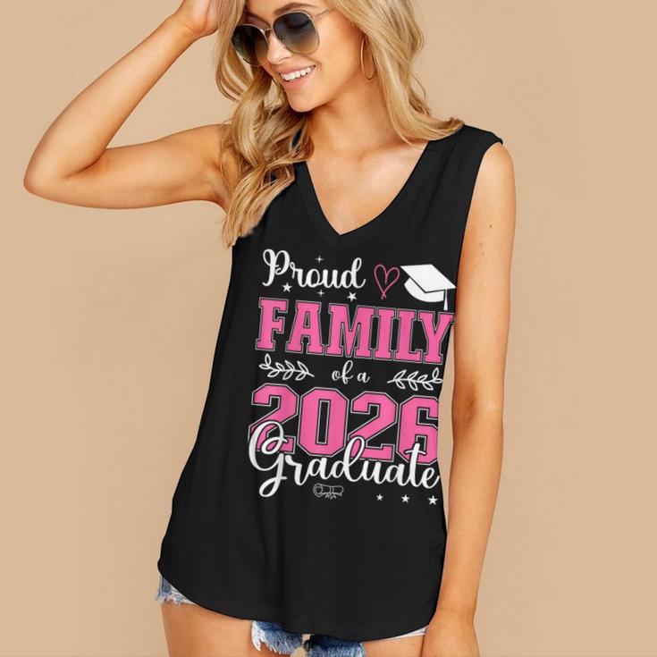 Proud Family Of a Class Of 2026 Graduate For Graduation Women's V-Neck Tank Top