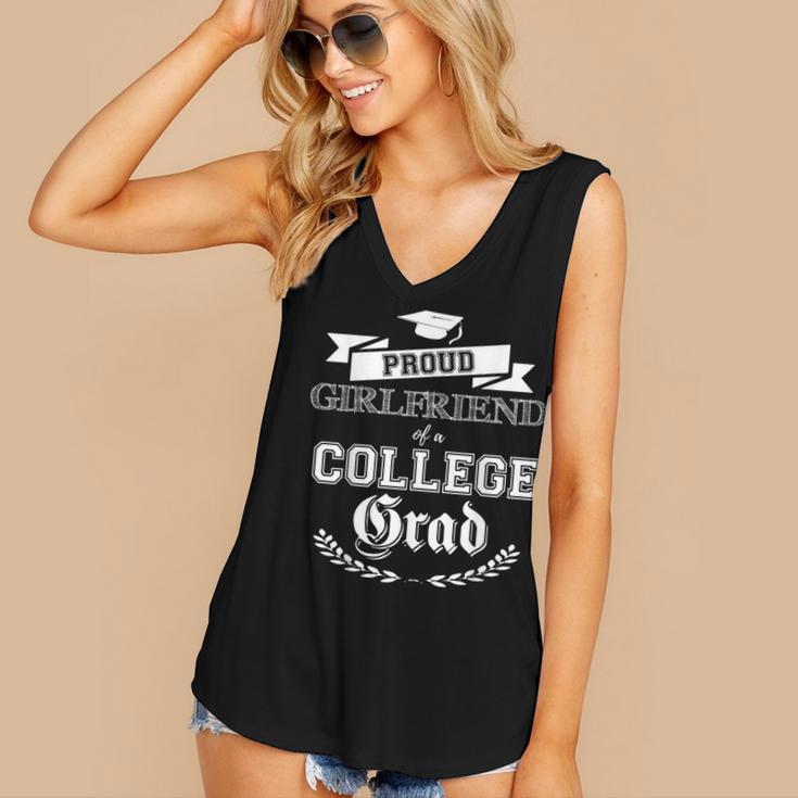Proud Girlfriend Of College Grad 2019 Family Graduation Tee Women's V-Neck Tank Top