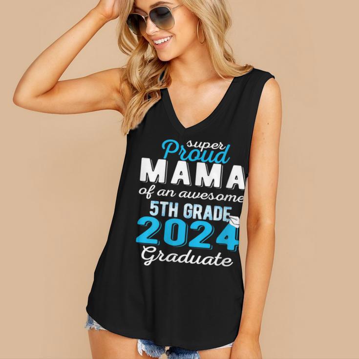 Proud Mama Of 5th Grade Graduate 2024 Elementary Graduation Women's V-Neck Tank Top