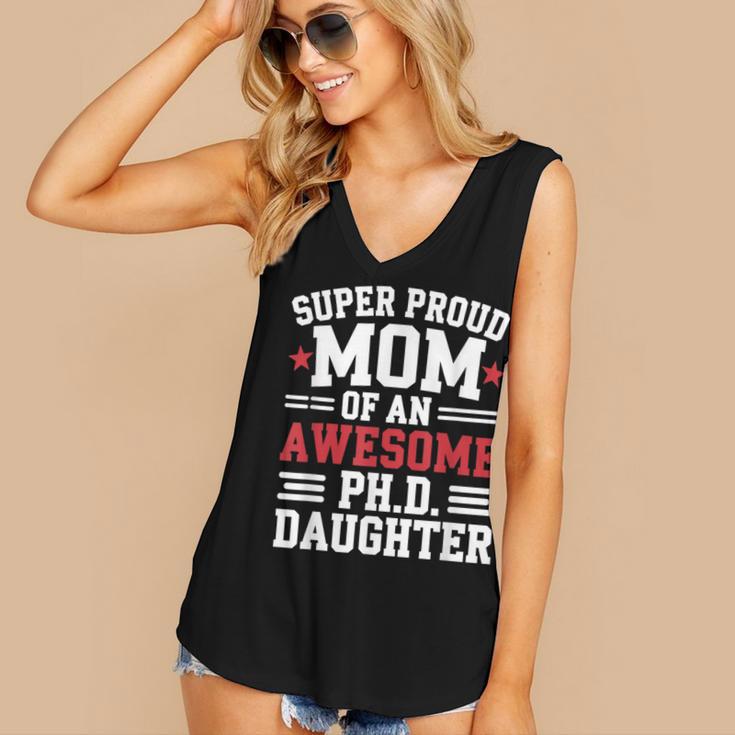 Proud Mom Of PhDaughter PhD Degree Graduate Graduation Women's V-Neck Tank Top
