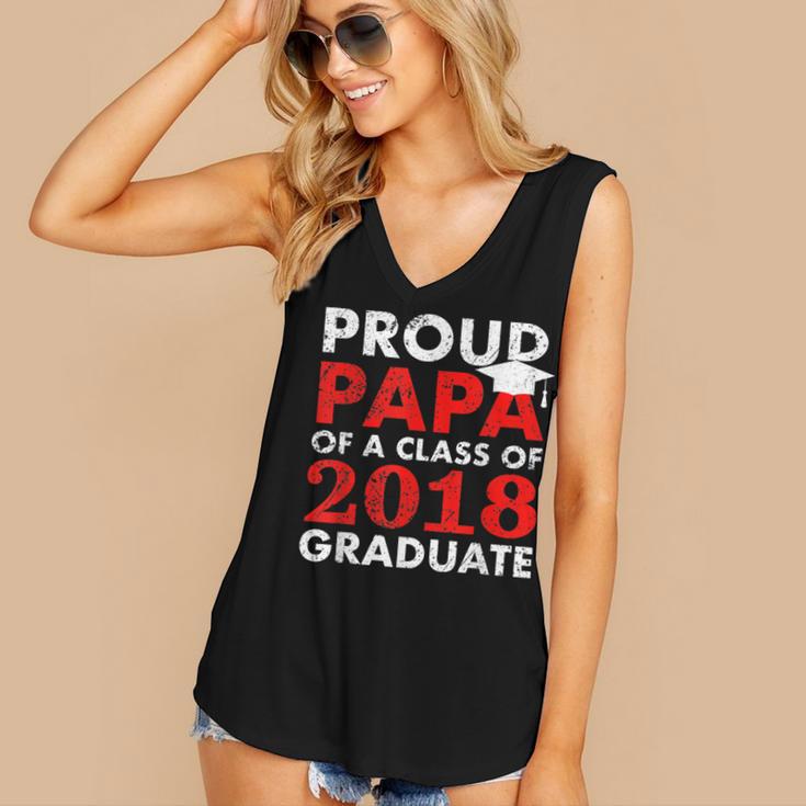 Proud Papa Of A Class Of 2018 Graduate Shirt Graduation Women's V-Neck Tank Top