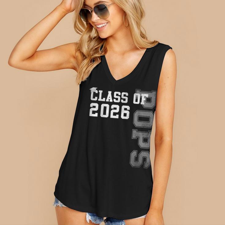 Proud Pops Of A 2026 Graduate Grad Senior Graduation Women's V-Neck Tank Top