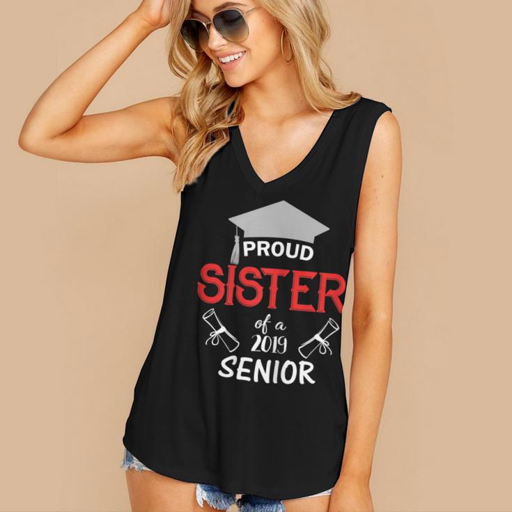 Proud Sister Of a 2019 Senior Graduation Family Women's V-Neck Tank Top
