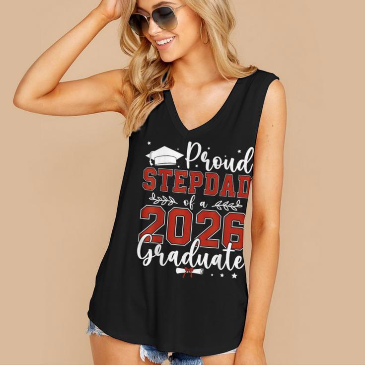 Proud Stepdad Of a Class Of 2026 Graduate For Graduation Women's V-Neck Tank Top