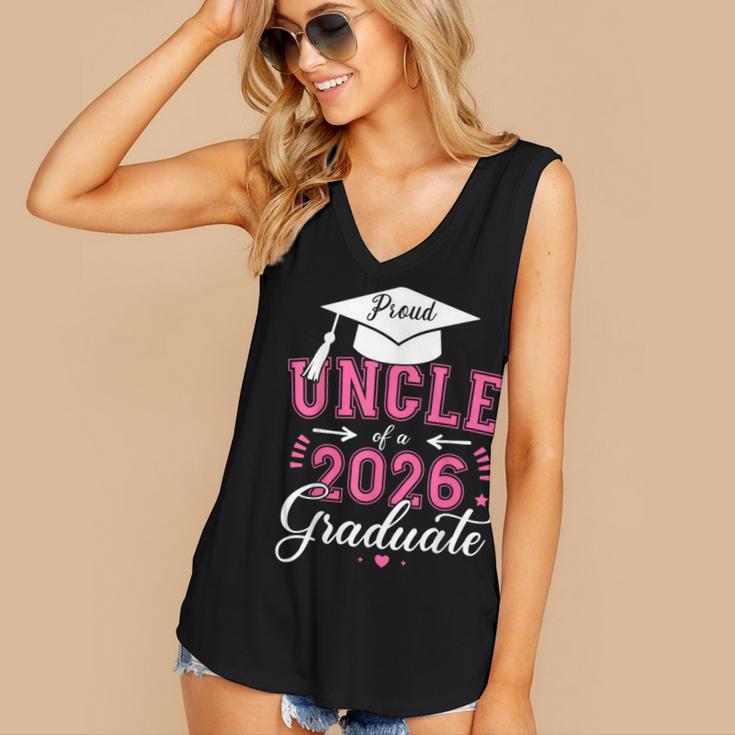Proud Uncle Of a Class Of 2026 Graduate For Graduation Women's V-Neck Tank Top