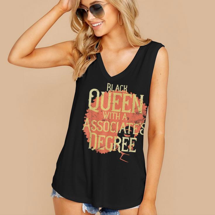 Queen Associate Degree Afrocentric GraduationShirt Women's V-Neck Tank Top