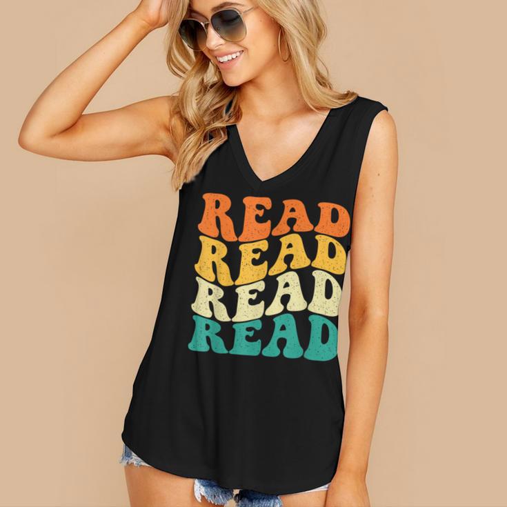 Read Read Read Read Book Lover Reading Bookworm Reader Women's V-Neck Tank Top
