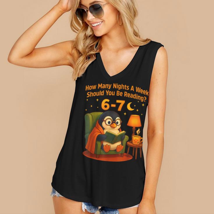 Reading 6 7 Six Seven Meme English Teacher Book Lover Women's V-Neck Tank Top