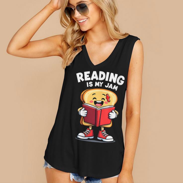 Reading Is My Jam I Love To Read Books Women's V-Neck Tank Top