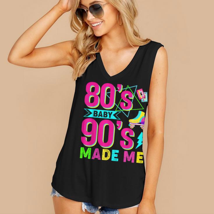 Retro 1980s 80's Baby 1990s 90's Made Me Nostalgia Vibes Women's V-Neck Tank Top Retro 1980s 80's Baby 1990s 90's Made Me Nostalgia Vibes Women's V-Neck Tank Top