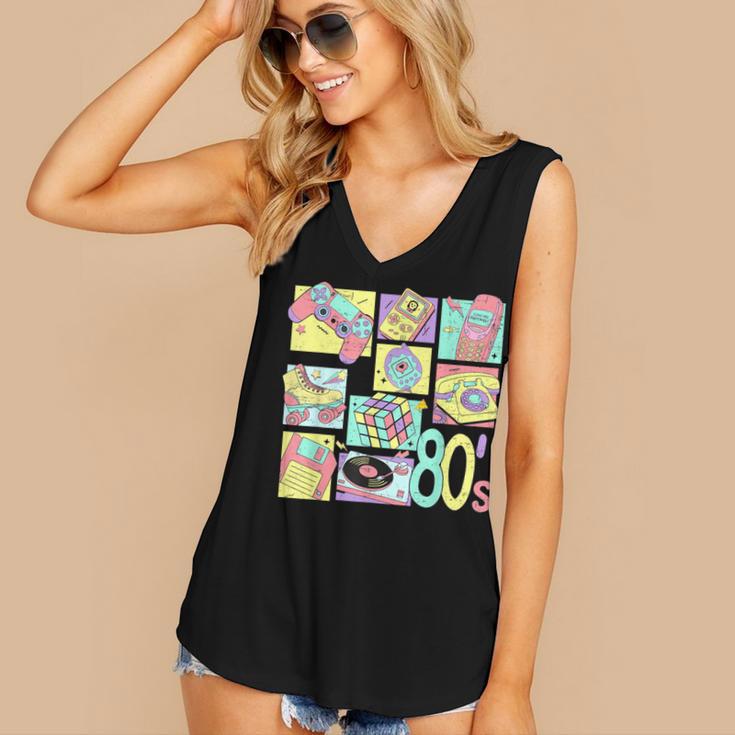 Retro 80s Nostalgia 1980s Throwback Party Costume Women's V-Neck Tank Top Retro 80s Nostalgia 1980s Throwback Party Costume Women's V-Neck Tank Top