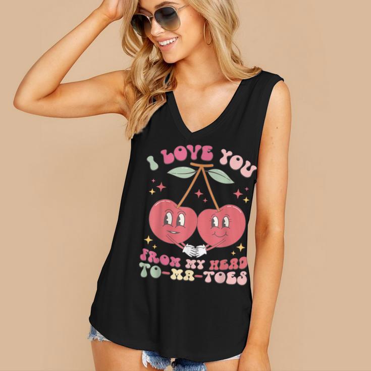 Retro Cherry Love 90s Nostalgia Women's V-Neck Tank Top
