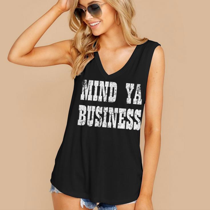 Retro Mind Ya Business Vintage Love Privacy Introvert Women's V-Neck Tank Top