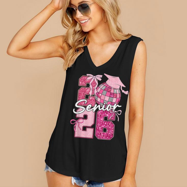 Retro Senior 2026 Coquette Bow Graduation Class Of 2026 Women's V-Neck Tank Top
