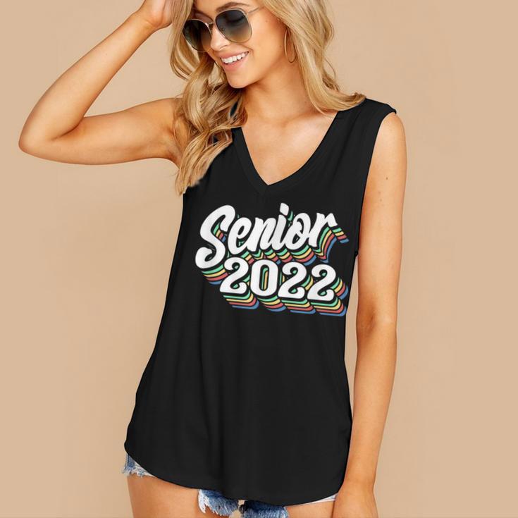 Retro Senior Class Of 2022 Men Women Graduation 90's Grad Women's V-Neck Tank Top