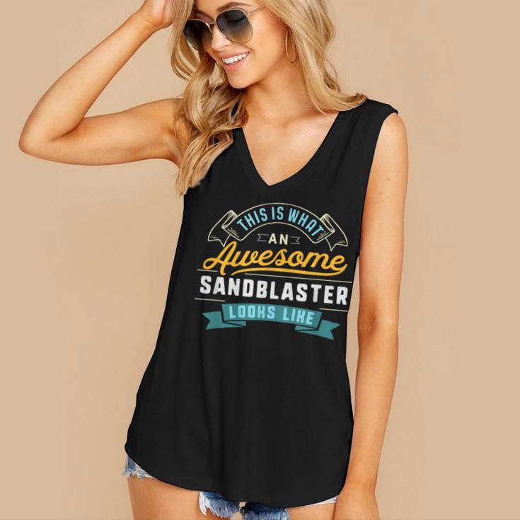 Sandblaster Shirt Awesome Job Occupation Graduation Women's V-Neck Tank Top