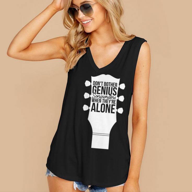 Sarcastic Jokes Genius Songwriters Are Introvert Guitarist Women's V-Neck Tank Top Sarcastic Jokes Genius Songwriters Are Introvert Guitarist Women's V-Neck Tank Top