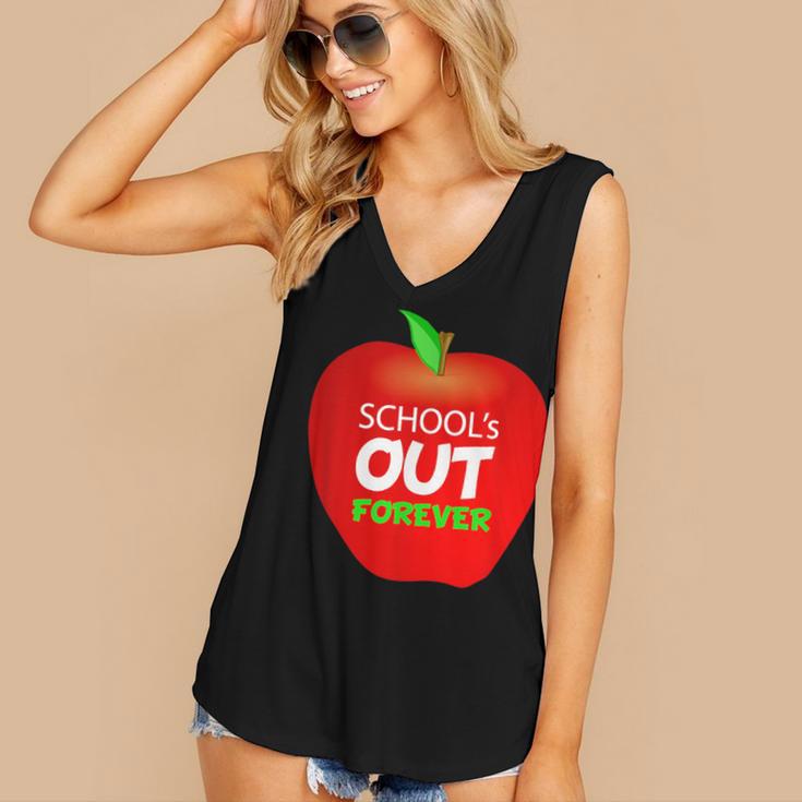 School Is Out Forever Graduation Humor Women's V-Neck Tank Top