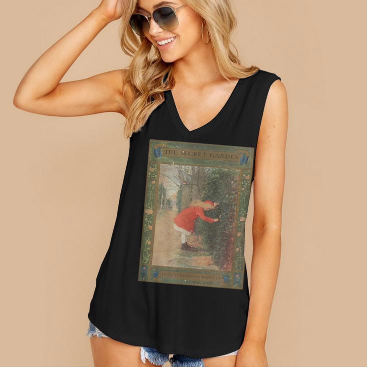 The Secret Garden Book Cover Women's V-Neck Tank Top The Secret Garden Book Cover Women's V-Neck Tank Top