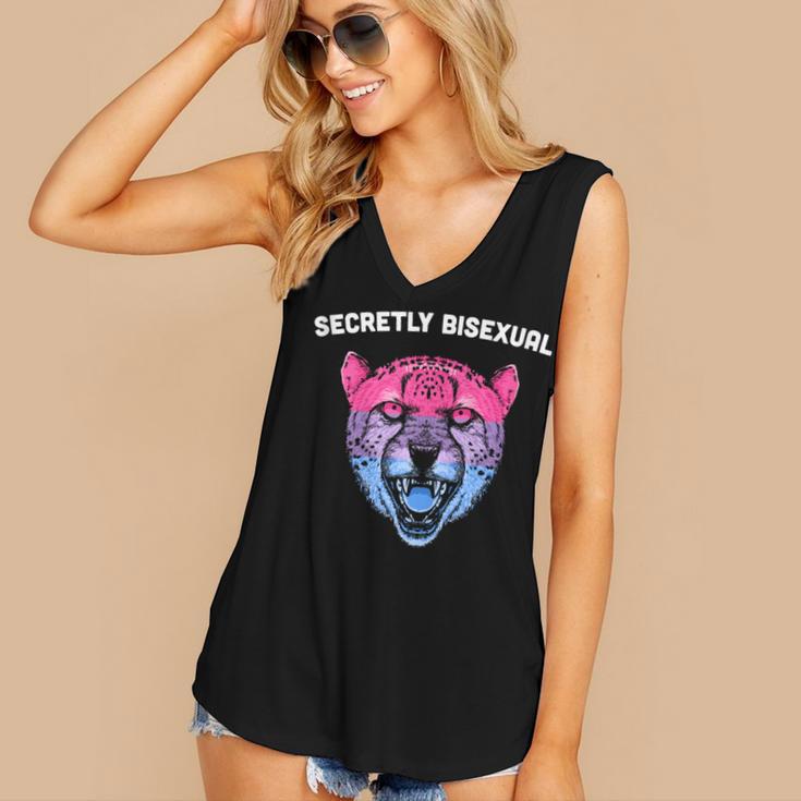 Secretly Bisexual Bi Introvert Bi Pride Antisocial LGBTQ Women's V-Neck Tank Top
