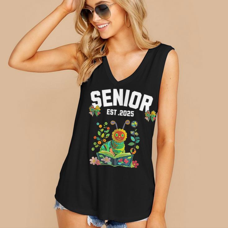 Senior 2025 Graduation Caterpillar For Kids Cute Coquette Women's V-Neck Tank Top