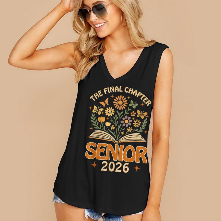 Senior 2026 Final Chapter Retro Book Lover Last First Day Women's V-Neck Tank Top