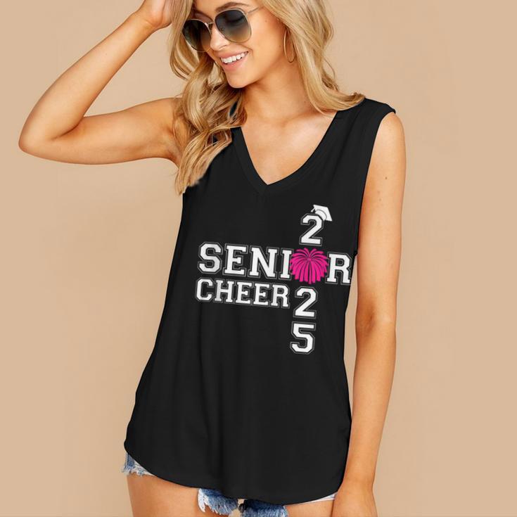 Senior Cheerleader Cheer Class Of 2025 Graduation Graduate Women's V-Neck Tank Top