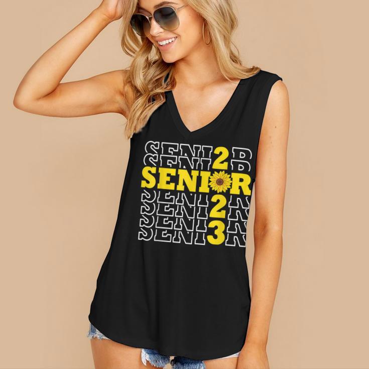 Senior Class Of 2023 Sunflower Graduation Seniors 23 Women's V-Neck Tank Top