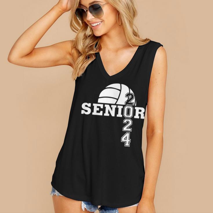 Senior Class Of 2024 Volleyball Seniors School Graduation Women's V-Neck Tank Top